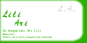 lili ari business card